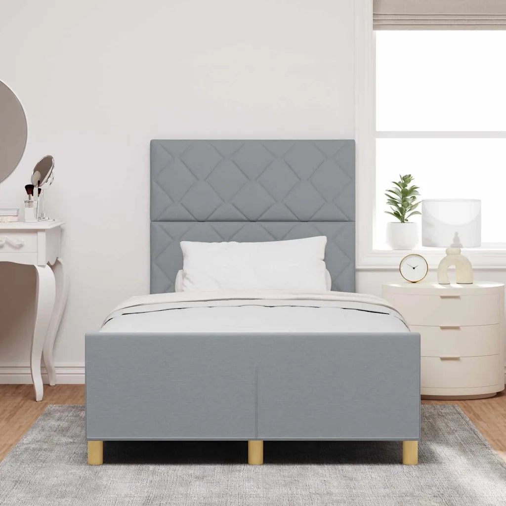 Struttura del letto-Giroletto Grigio chiaro 120 x 190 cm Tessuto 273311