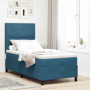 Letto a molle con materasso Blu Scuro 90 x 190 cm Velluto 3339804