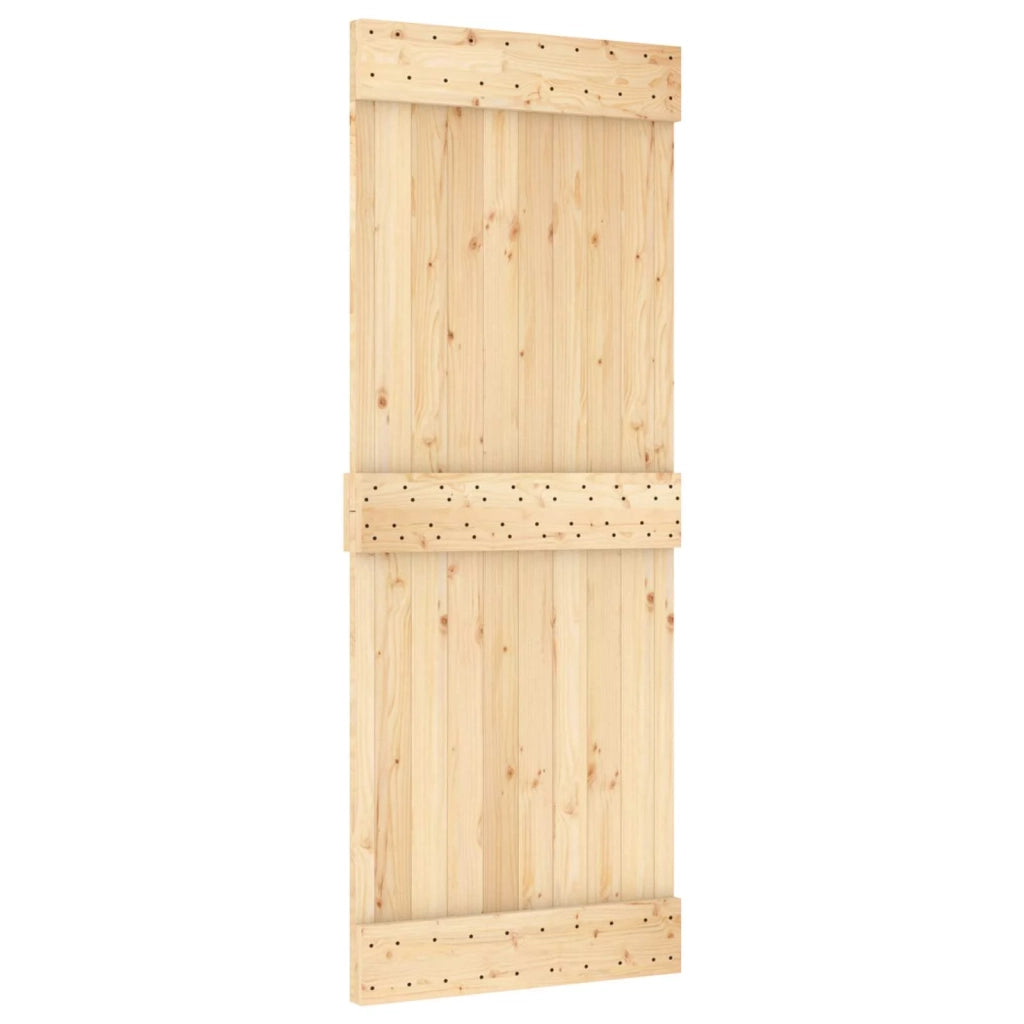 Porta scorrevole Naturale e Nero 80 x 210 cm 3445153