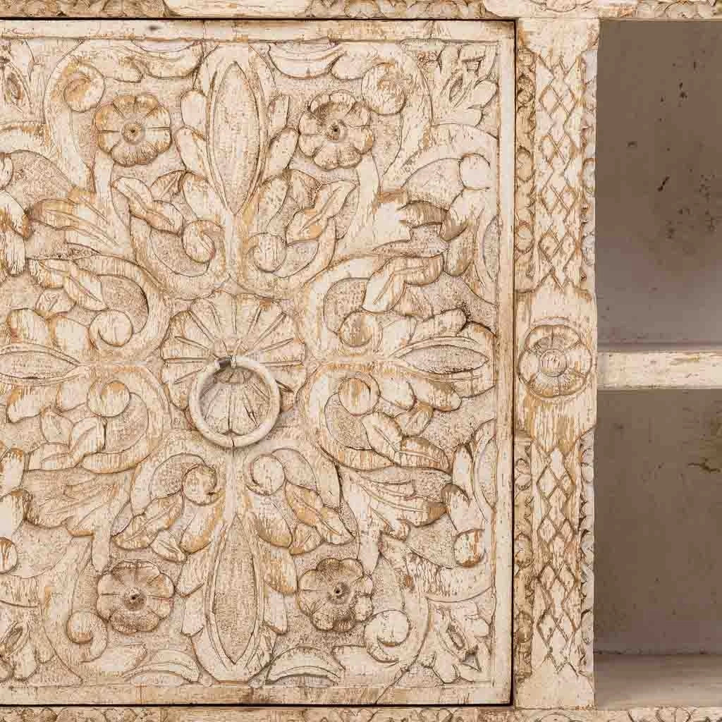 Credenza in legno beige 165x45x76
