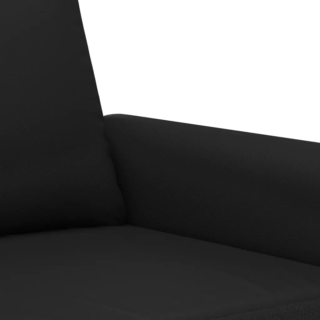 Set di Divani 2 pz con Cuscini Nero in Similpelle