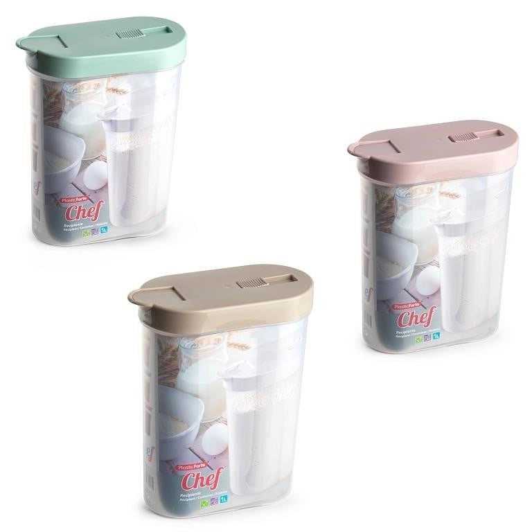 1 Pezzo Barattolo Recipiente Chef da Cucina in Plastica 1 Litro 3 Colori