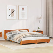 Giroletto senza Materasso-Struttura Letto Marrone Cera 140x200cm Massello Pino 544525