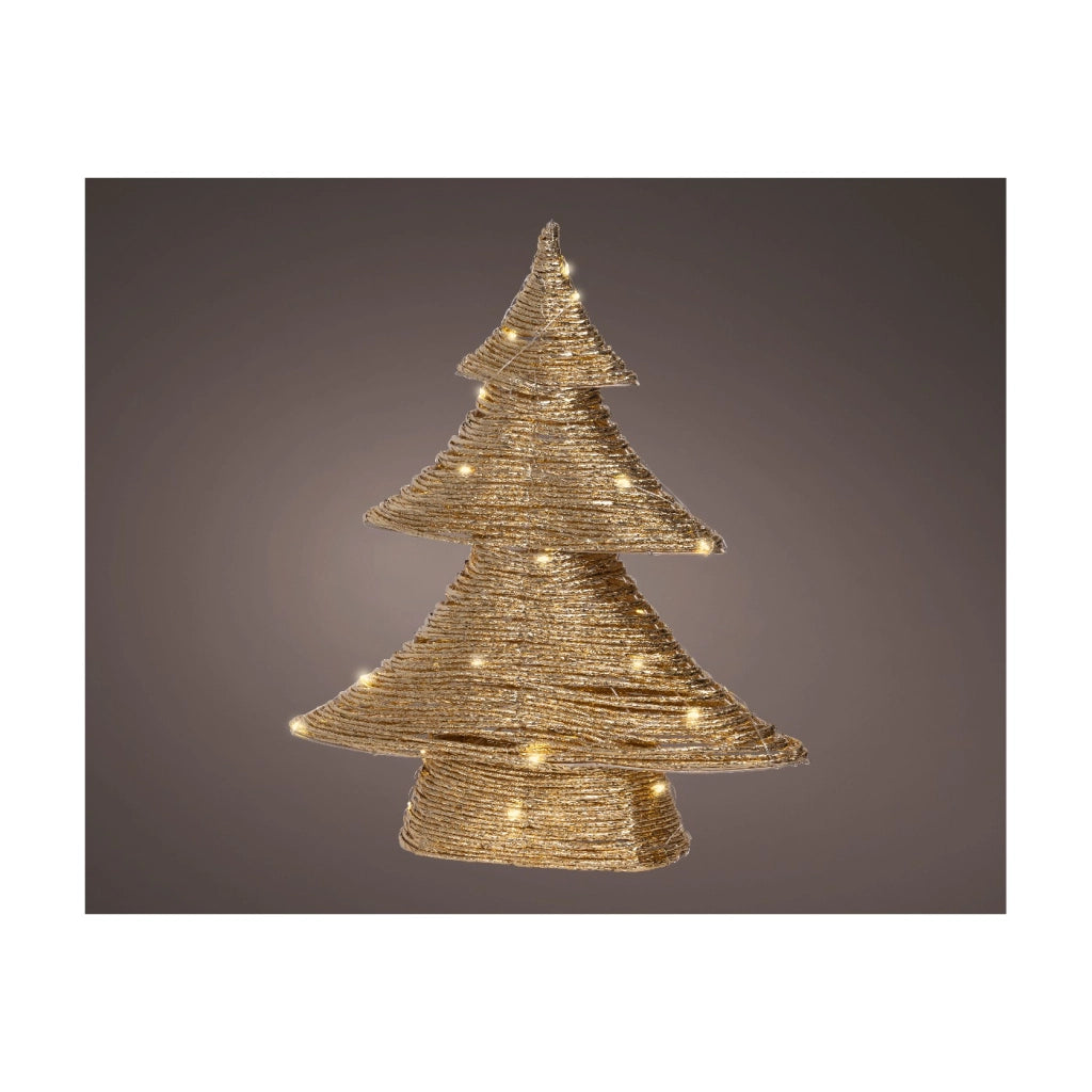Albero carta oro c/LED 10x34x40H