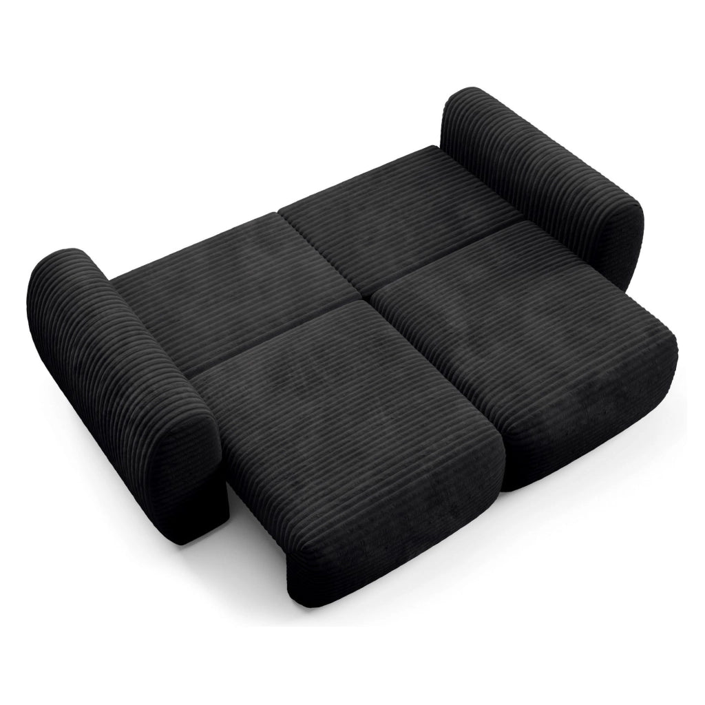 Golgi, Divano Letto 2 Posti Contenitore, 266x121 cm Nero