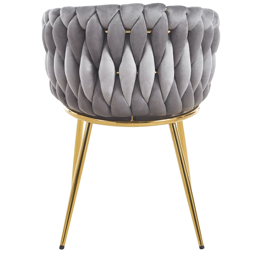 Set 2 Sedie per Sala da Pranzo e Ufficio in Velluto Grigio Sedia Ergonomica