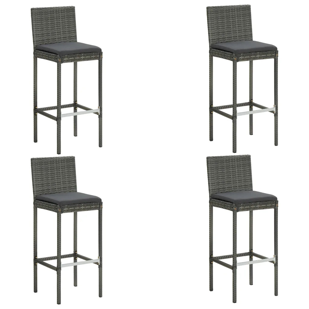 Set da Bar da Giardino 5pz con Cuscini Grigio