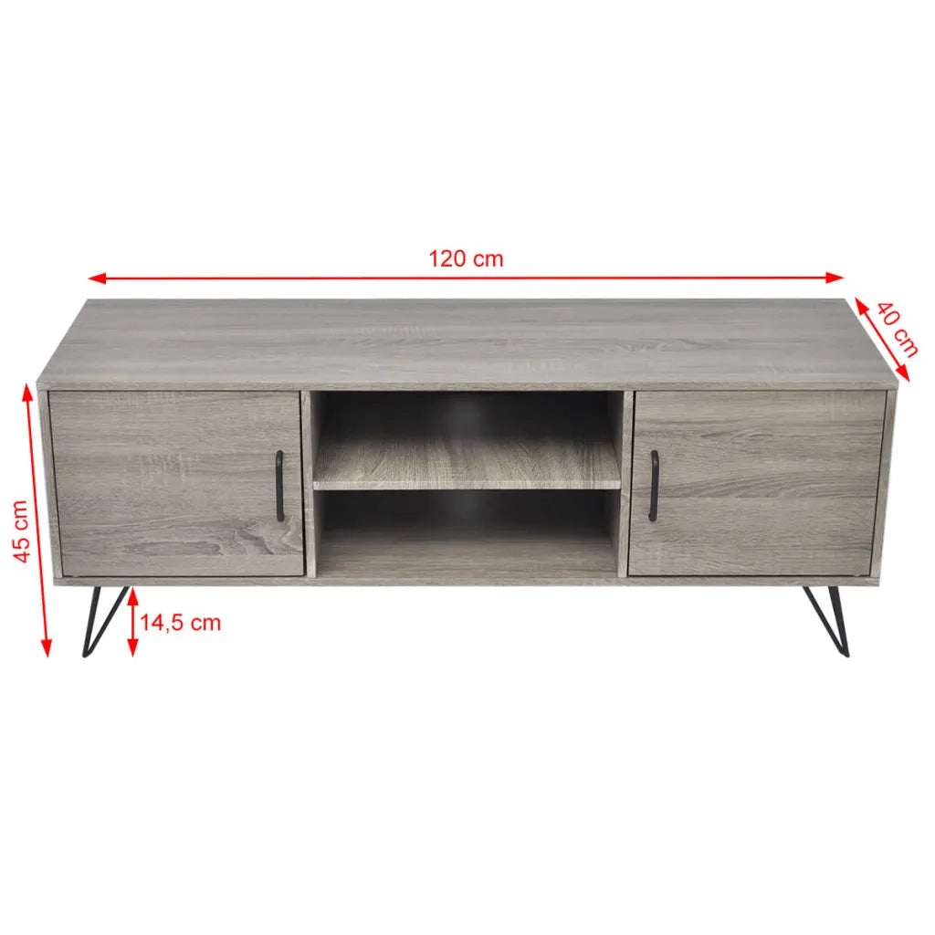Mobile Porta TV 120x40x45 cm Grigio 243449