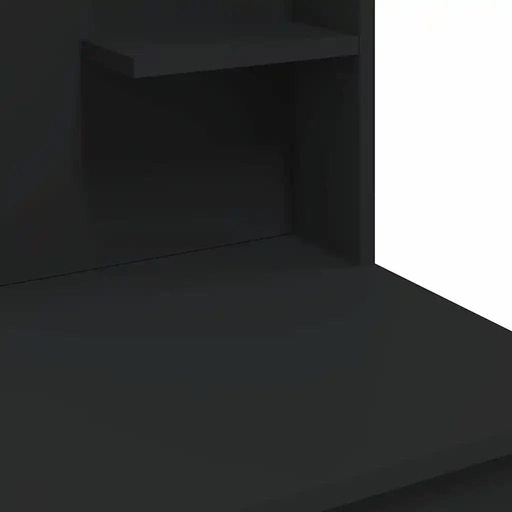 Toeletta | Tavolo da Trucco con Luci LED Nera 96x40x142 cm