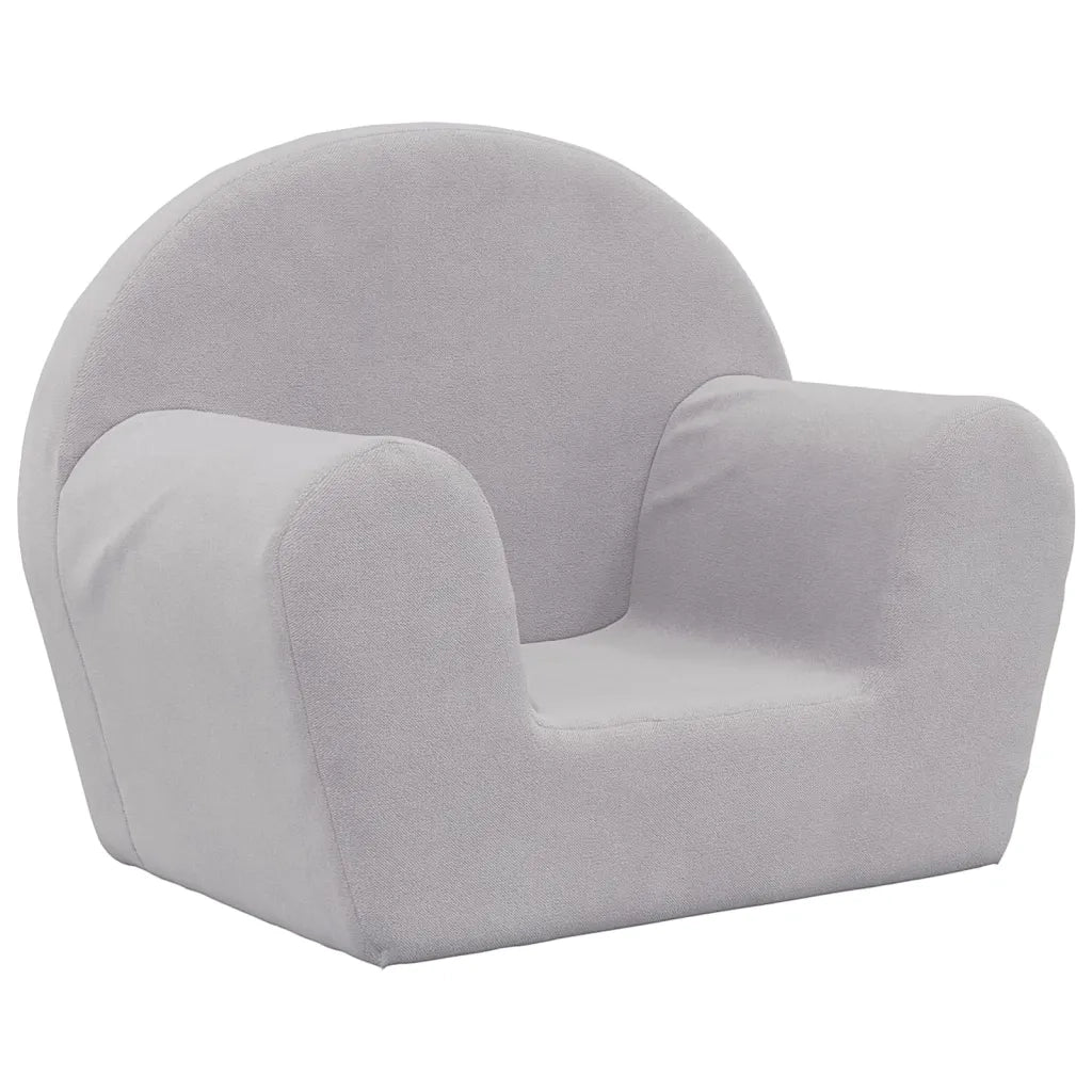 Divano per Bambini-Sofa-Divanetto Grigio Chiaro in Morbido Peluche 834503