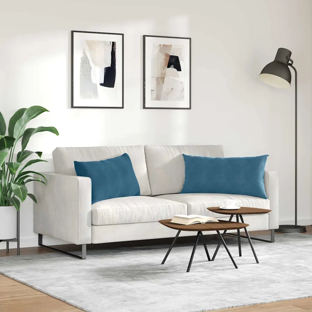 Cuscini da Divano 2 pcs Blu 80 x 40 cm Tessuto in Cords 42013712
