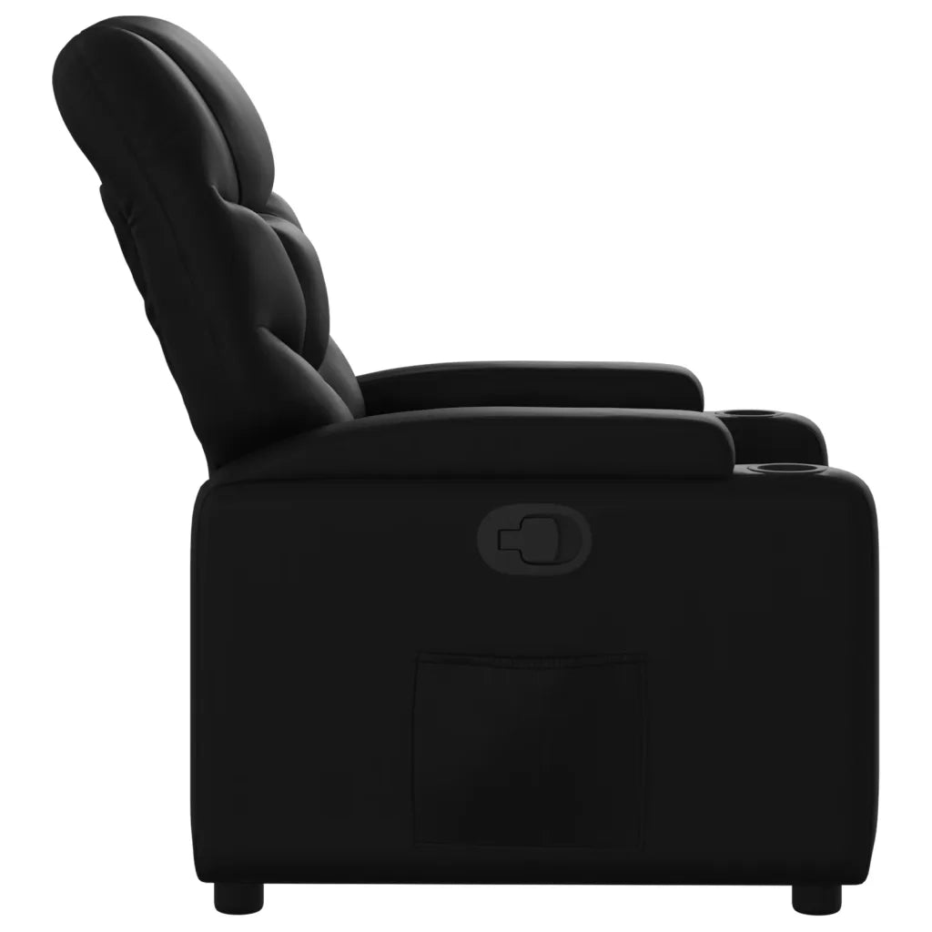 Poltrona | Sedia Relax reclinabile nera in similpelle