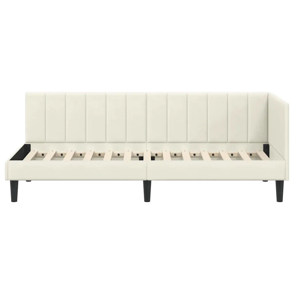 Cornice del letto ad angolo Crema 80 cm x 200 cm Velluto 42016335
