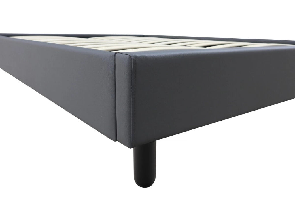 Base letto "Andy" - 160 x 200 cm - PVC - Grigio antracite