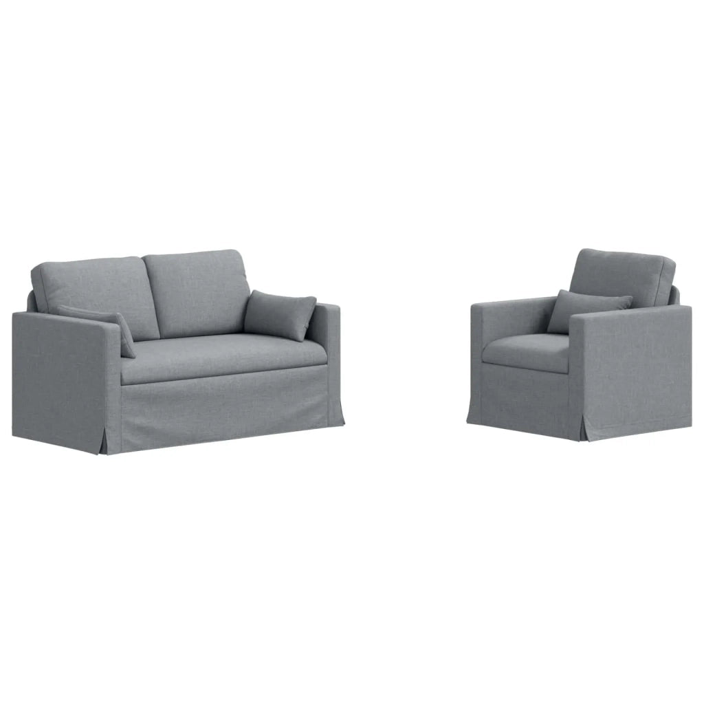 Set di divani 2 pcs Grigio chiaro 139 x 78 x 80 cm Tessuto 3407493