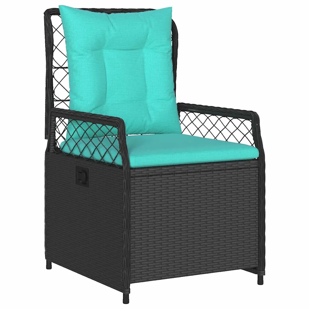 Set da Pranzo per Giardino 5 pcs Nero polyrattan 3381060