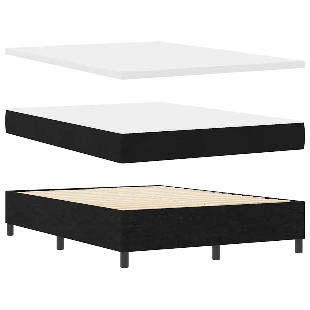 Letto a molle con materasso con led Nero 160 x 200 cm Tessuto 3342881