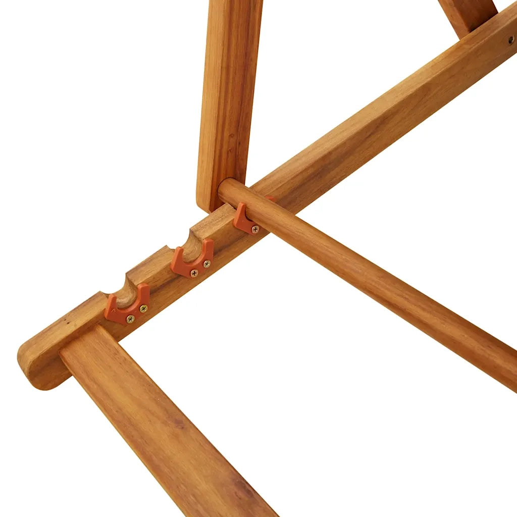 Sedia da Spiaggia Pieghevole Braccioli Legno Acacia&Textilene 4108067