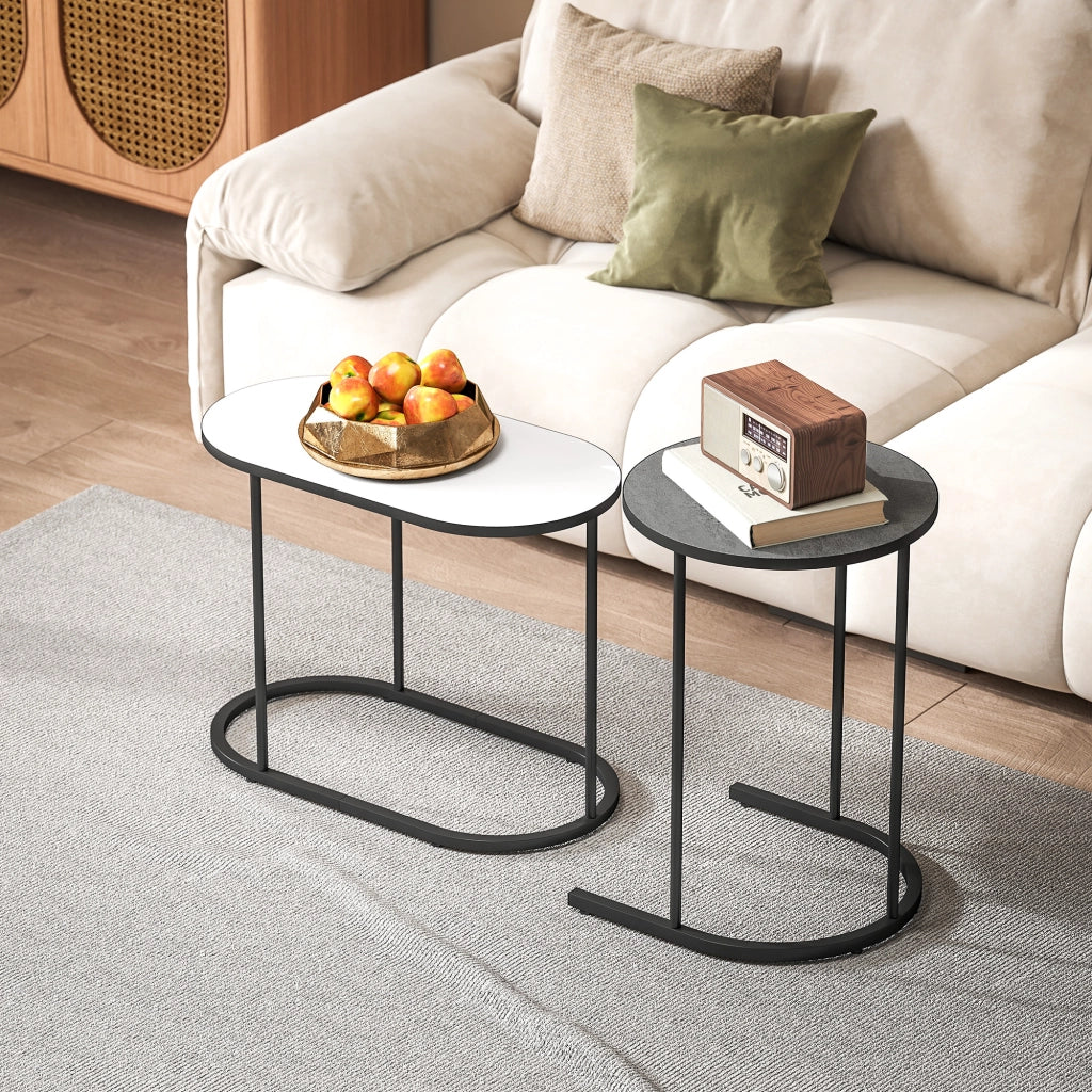 Tavolino da salotto gigogne ¨C zephmum ¨C grigio, bianco, metallo