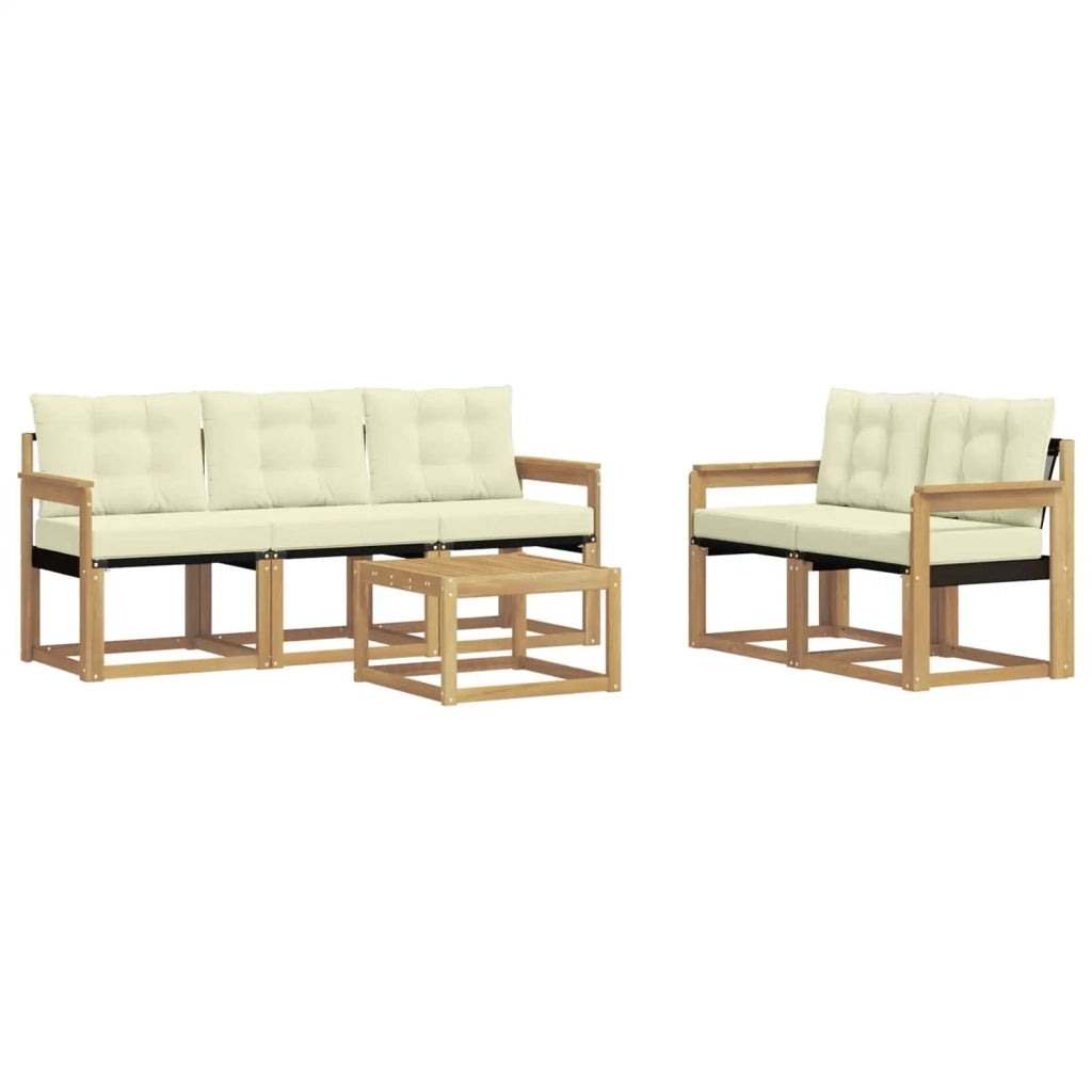 Set di divani da esterno 6 pz Bianco e Crema 3389204