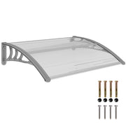 Tettoia Ingresso 100x75x23 cm ¨C Xylo ¨C Metallo Argento Protezione Porta Finestra