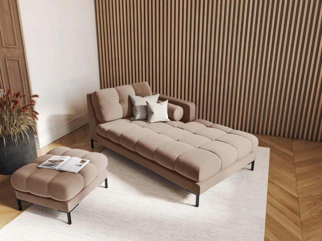 Cosmopolitan Design - Pouf "Bali" in velluto beige 