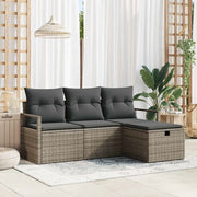 Set di divani con cuscino 4 pcs Grigio polyrattan 3359148