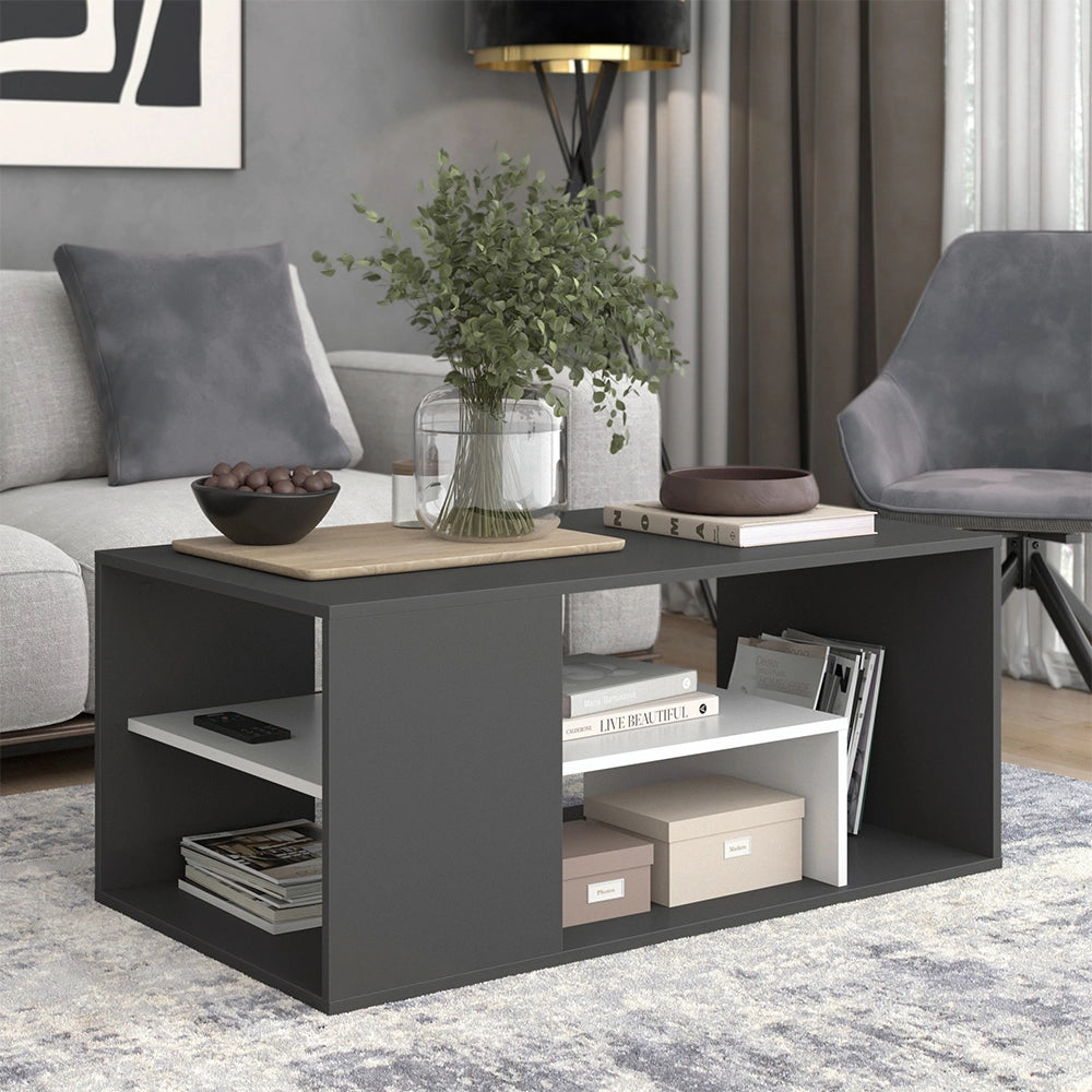 Vicco Tavolino da salotto Antracite/bianco 110 x 59 cm