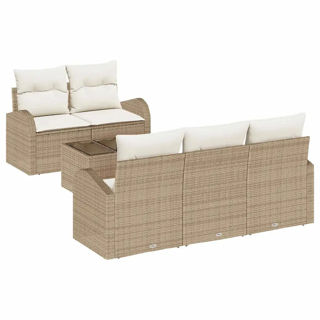 Set Divano da Giardino Beige 55 x 55 x 37 cm polyrattan 3345921