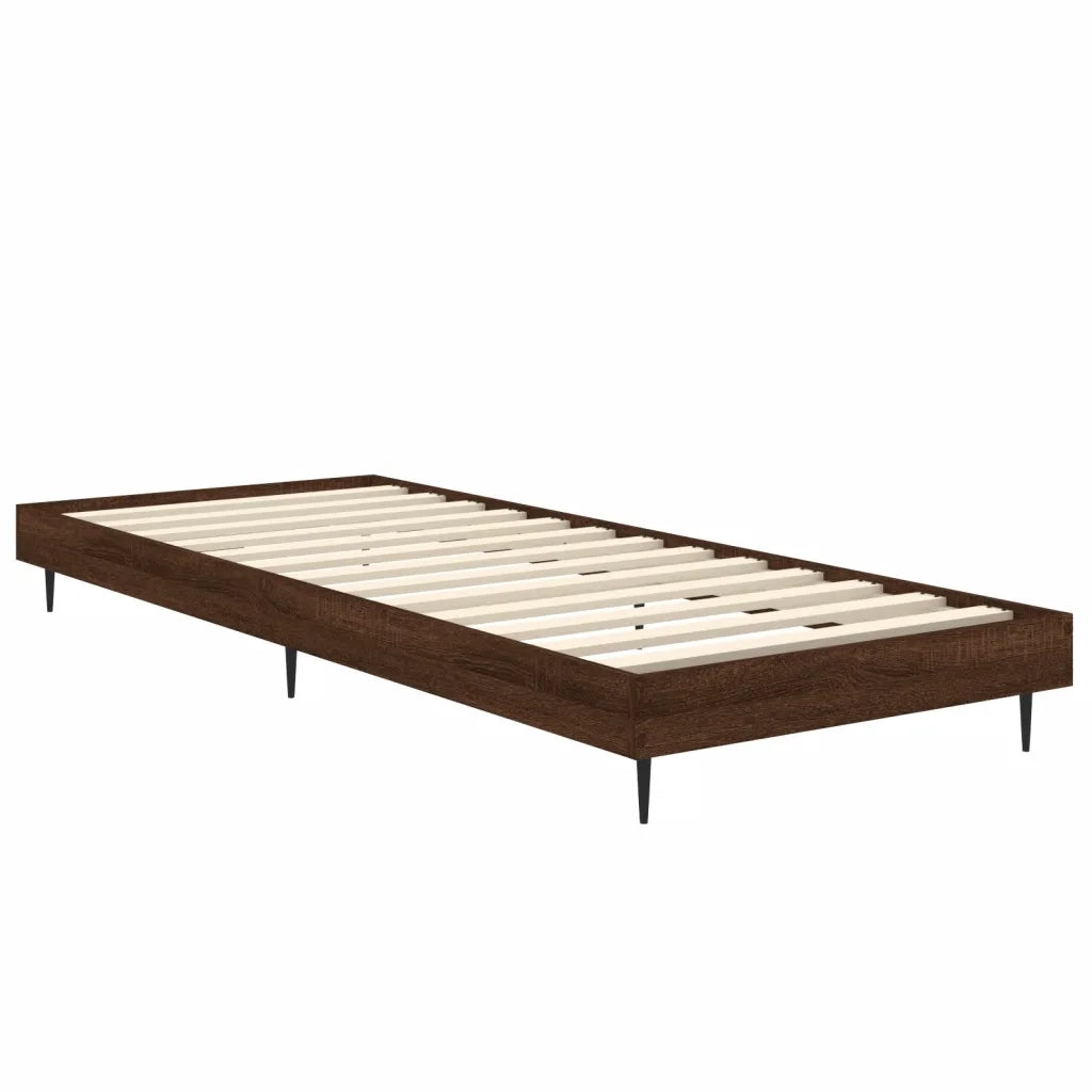 Letto singolo | Letto per adulti | Giroletto senza Materasso Rovere Marrone 75x190cm in Truciolato
