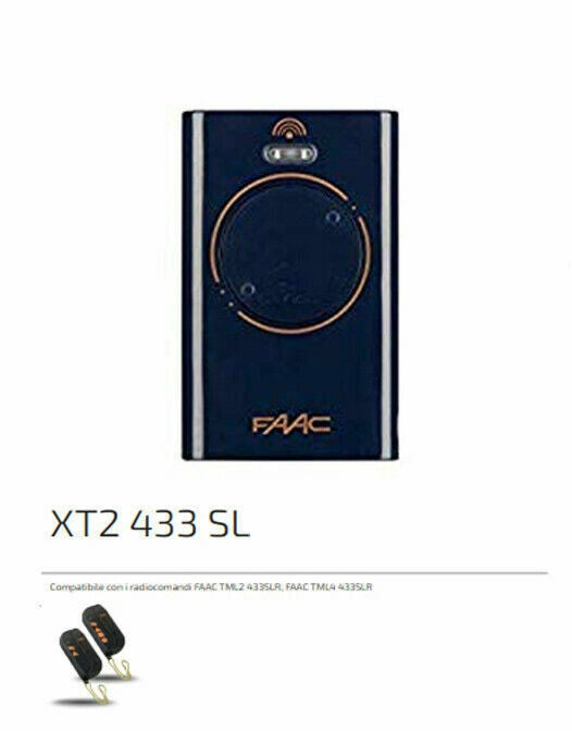 TELECOMANDO COMANDO TRASMETTITORE FAAC XT2 433 SL 787014 ex 7873902 TML SLR dfm