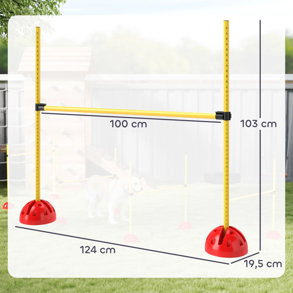Kit Agilit¨¤ per Cani con 4 Ostacoli Regolabili e Borsa ¨C zephmum ¨C Giallo e Arancione
