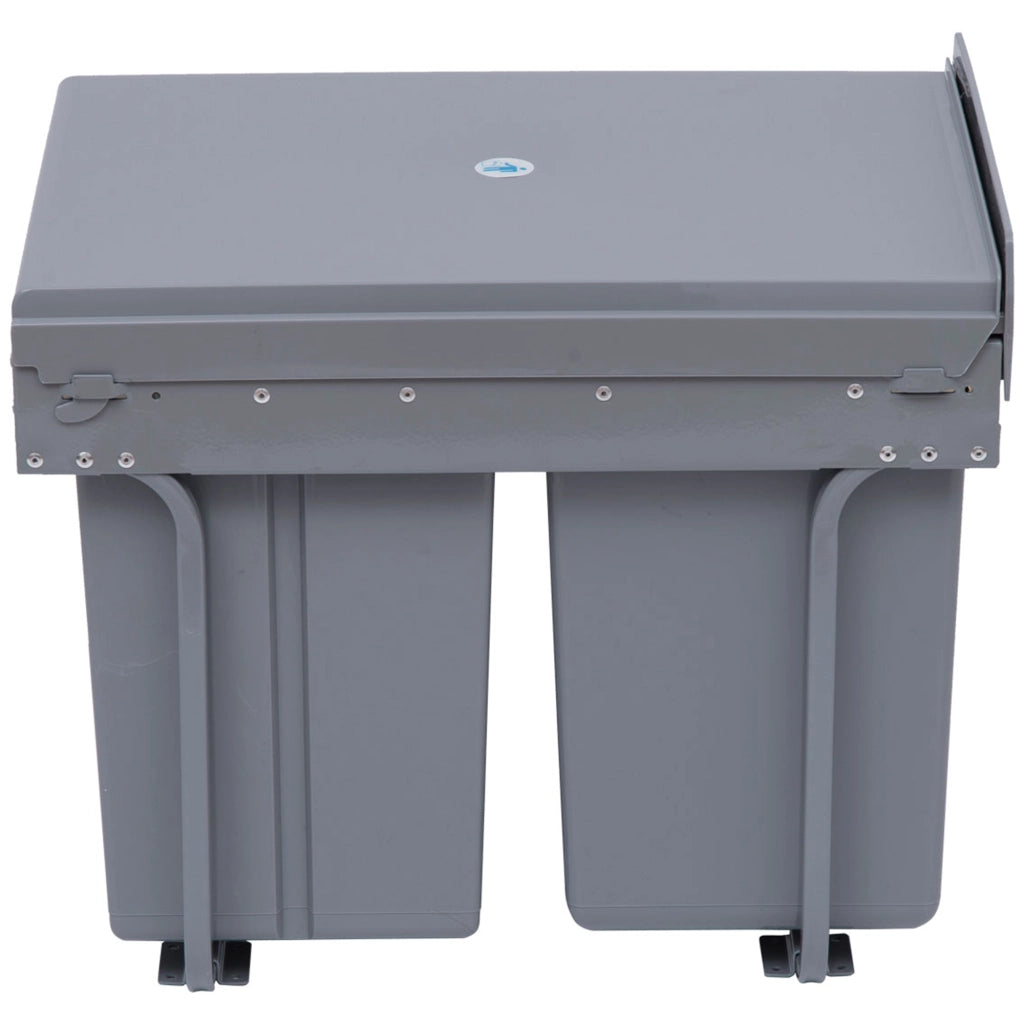 Cestino Sottolavello con 3 Contenitori per la Raccolta Differenziata ¨C Minimal ¨C 48x34,2x41,8 cm Grigio