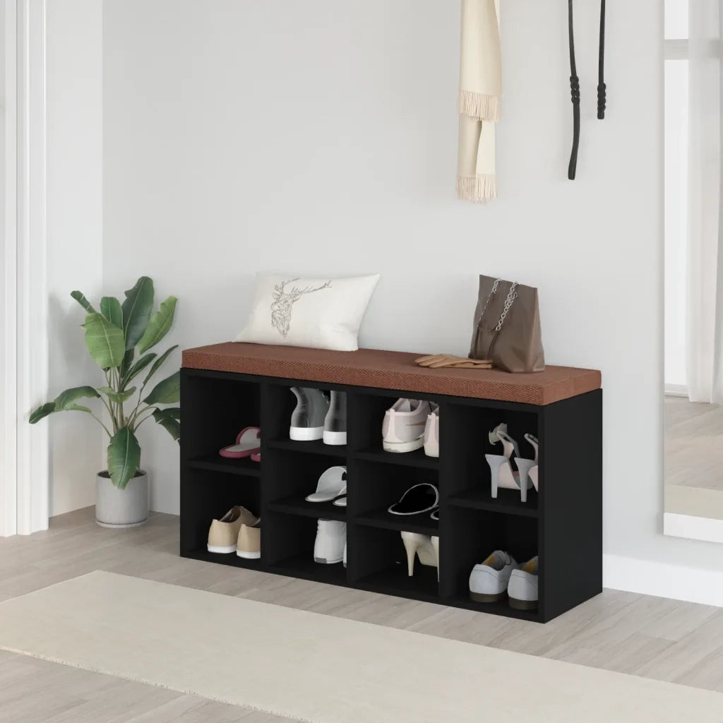 Scarpiera | Mobile per scarpe Nera 103x30x48 cm in Legno Multistrato