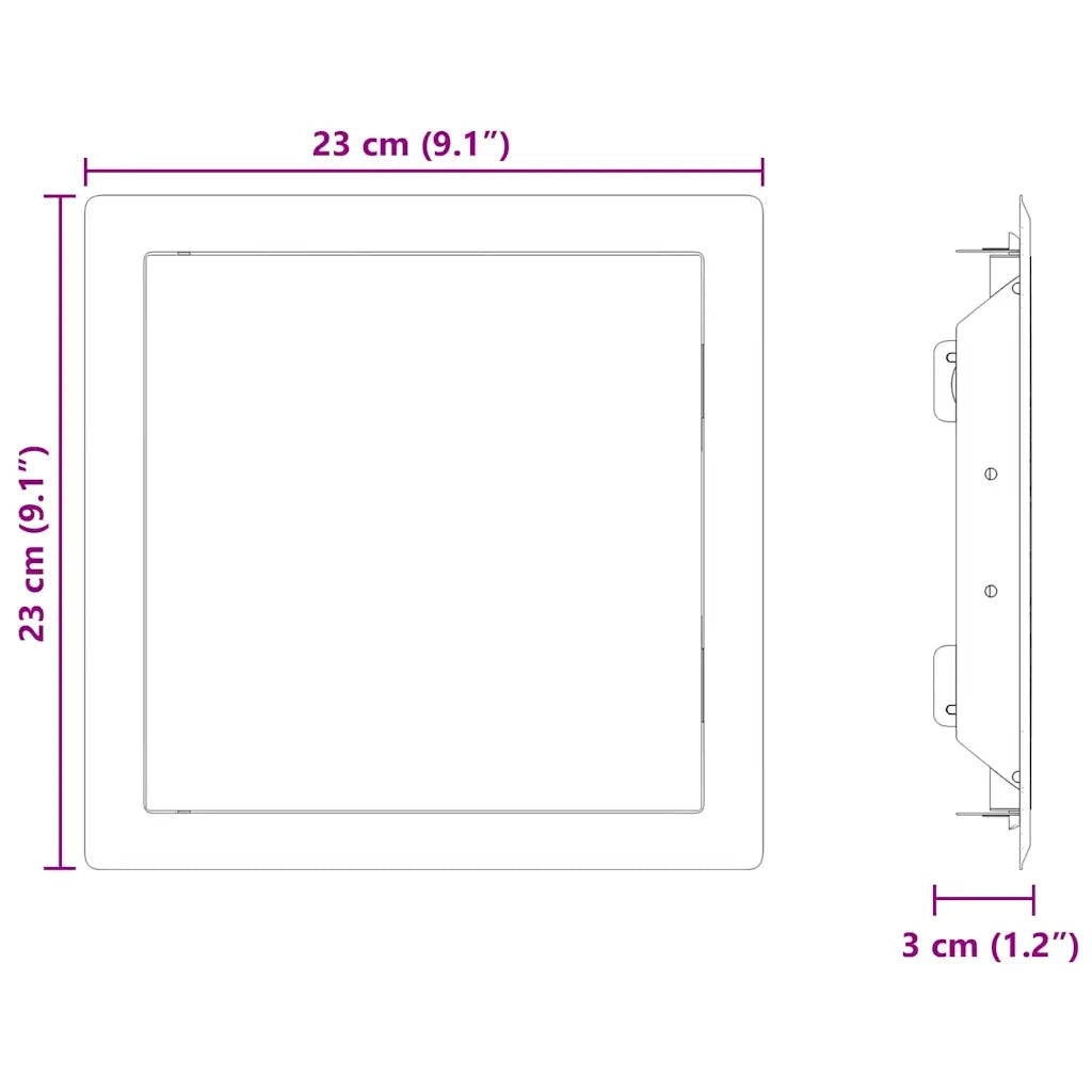 vidaXL Pannello di Accesso 2 pcs Bianco 20 x 20 cm Acciaio