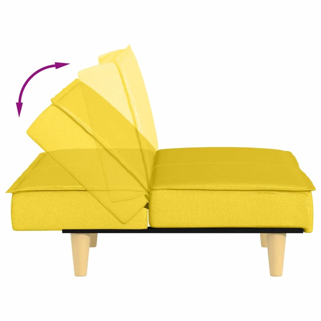 Divano Letto Giallo Chiaro in Tessuto 351904