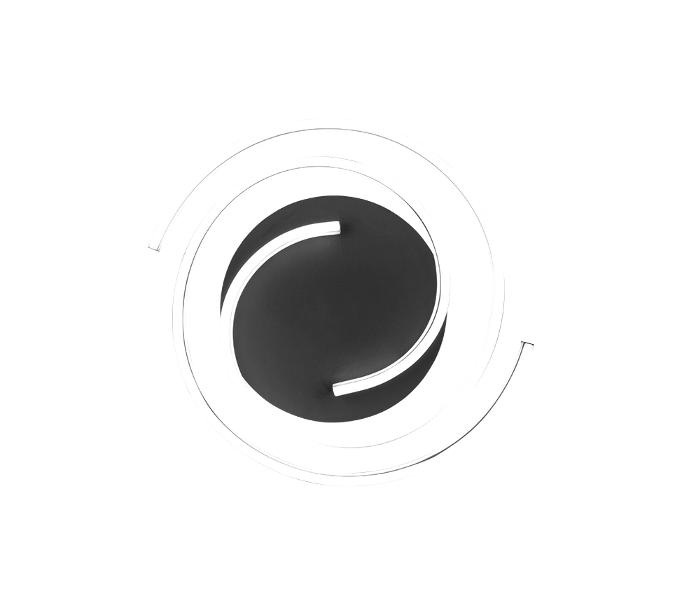 Plafoniera LED spirale, metallo, ottone e nero, D 50 cm, Caya