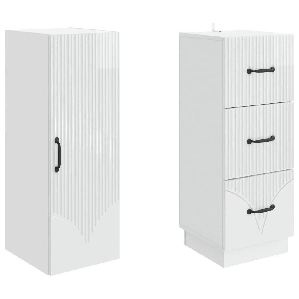 Set di armadi 2 pcs Bianco Lucido 33 x 34,5 x 87 cm 3416812