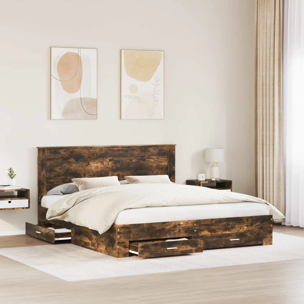 Struttura del letto con cassetto con testiera Legno multistrato 3410287