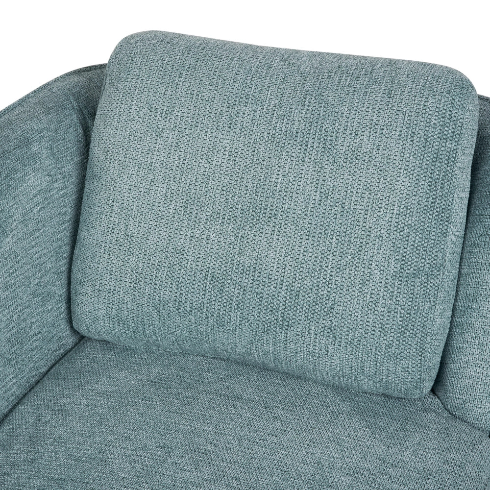 Chaise longue con cuscino in tessuto blu lato destro stile retrò