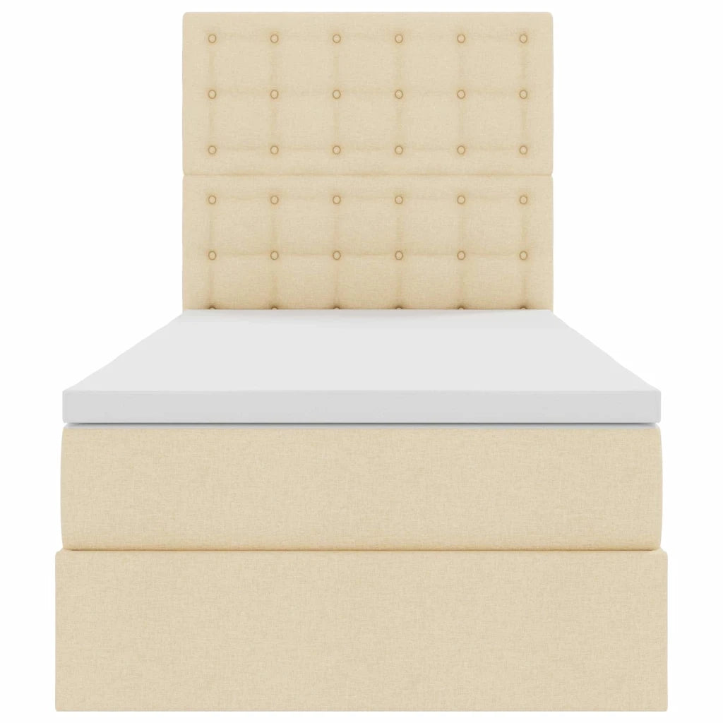 Letto con contenitore e LED Crema 90 x 200 cm Poliestere 3372520