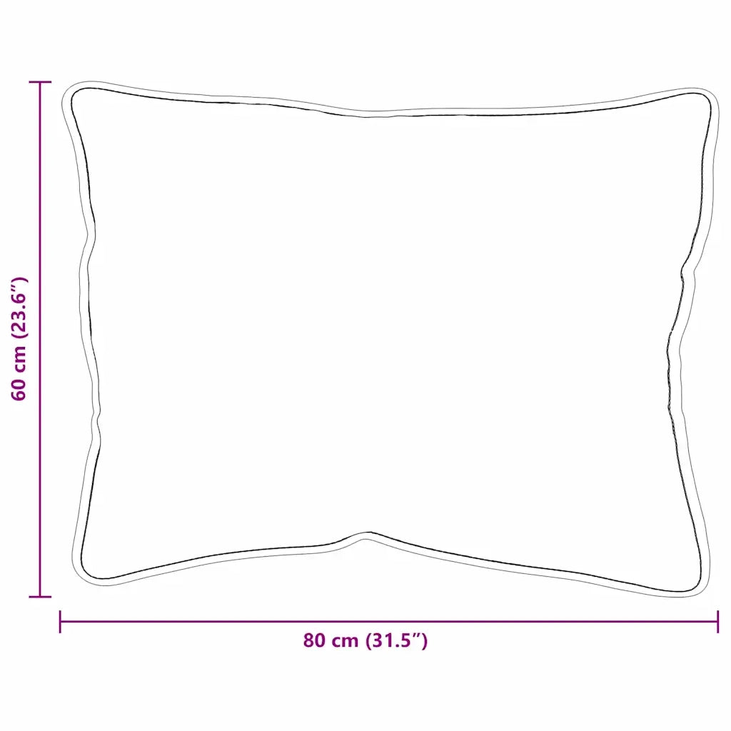 Cuscino 2 pcs Bianco 80 x 60 x 20 cm Cotone e Poliestere 42007810