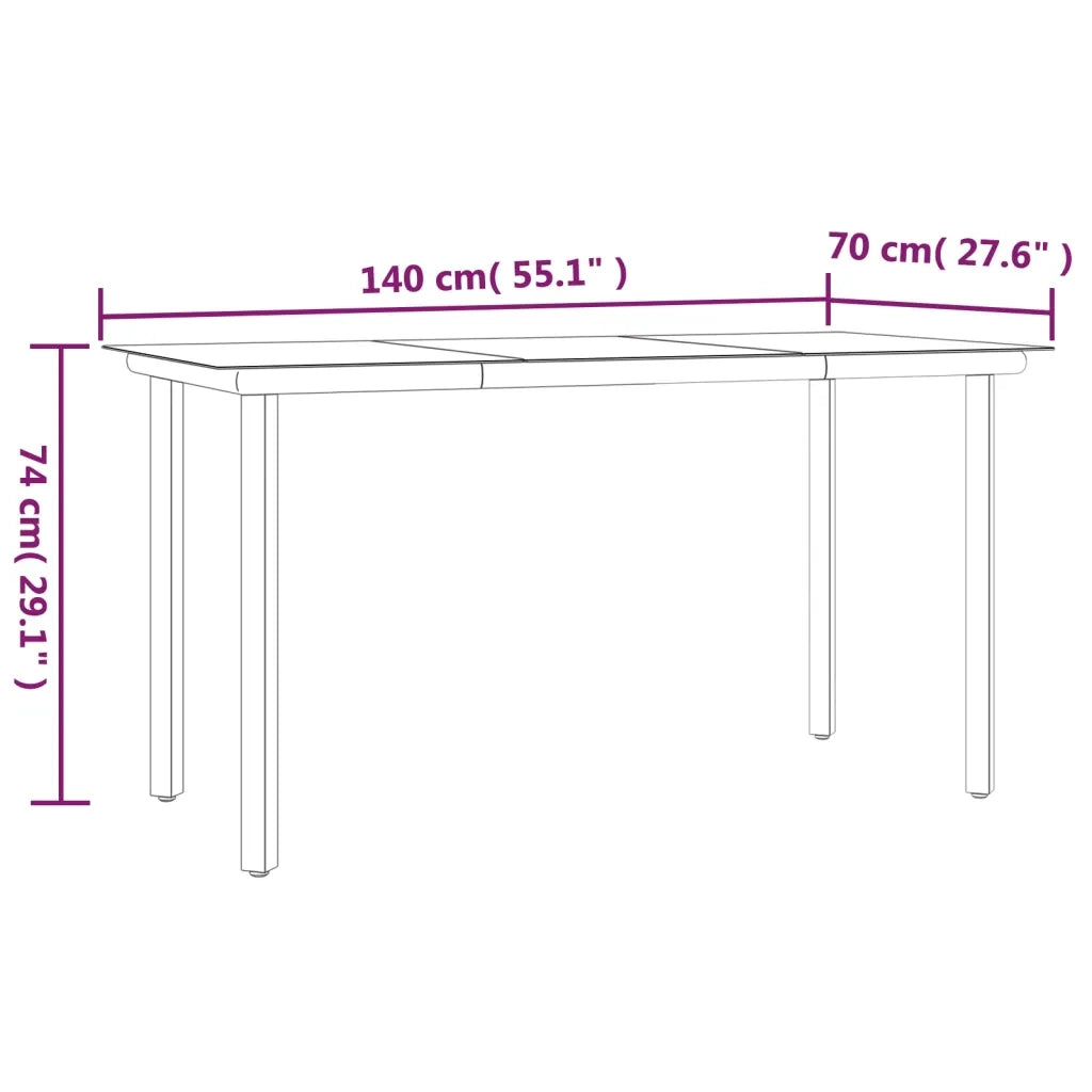 Set da Pranzo Giardino 5pz Nero e Grigio con Cuscini Polyrattan 3185115