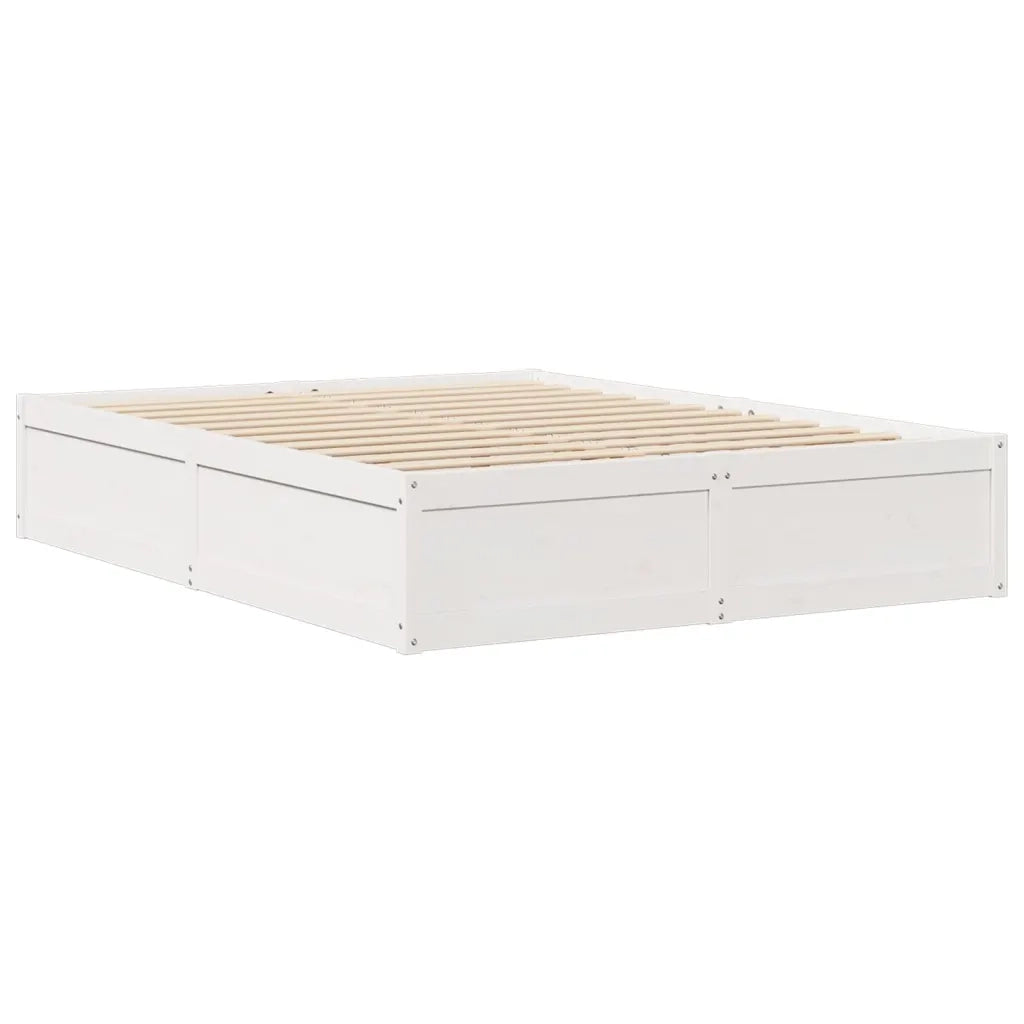 Letto senza Materasso-Struttura Letto Bianco 150x200 cm Legno Massello di Pino 487454