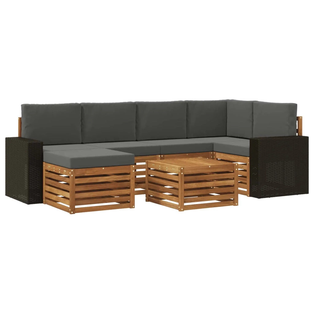 Set divano sezionale con cuscino 7 pcs Naturale e Antracite 3384603