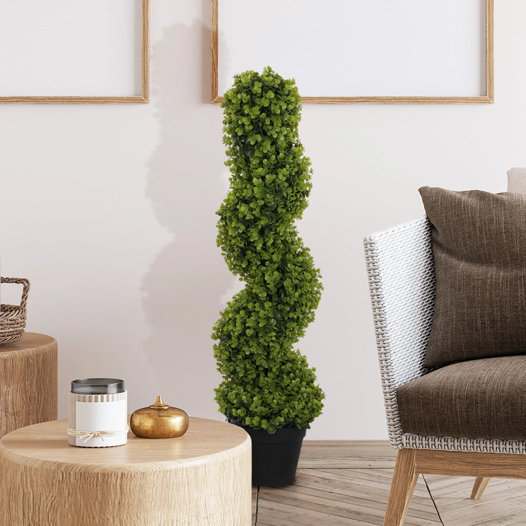Pianta Finta Eucalipto Spirale con Vaso ¨C Minimal ¨C Verde Altezza 90 cm