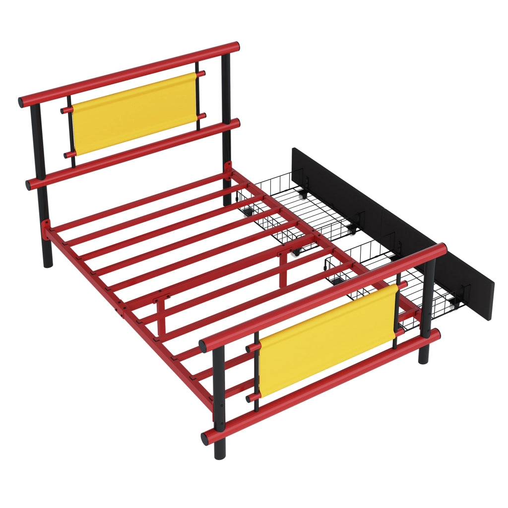 Letto Singolo per Bambini con Cassetti ¨C MINIMAL ¨C Metallo 90x200