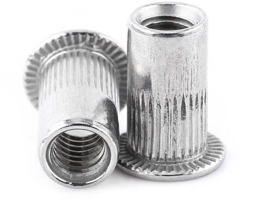 Mortise per chiodi 20 pezzi - Testa piatta - Acciaio inox - Punti ciechi - Superficie antiscivolo - Argento - Viti cieche