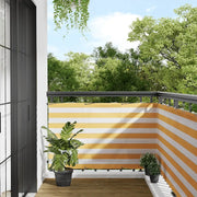 Paravento per Balcone Striscia Gialla e Bianca 90x800 cm 42002043