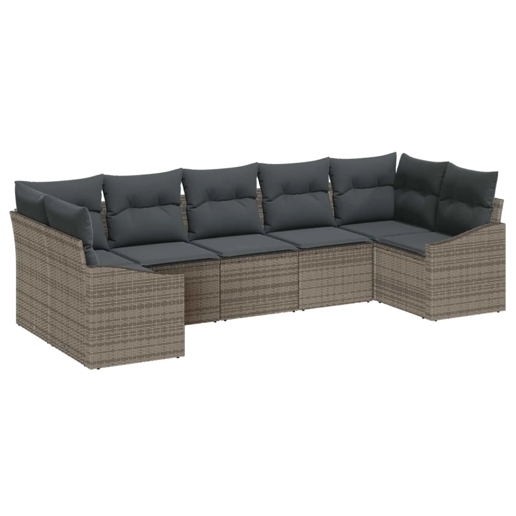 Set Divano da Giardino 7 pcs Grigio polyrattan 3355538